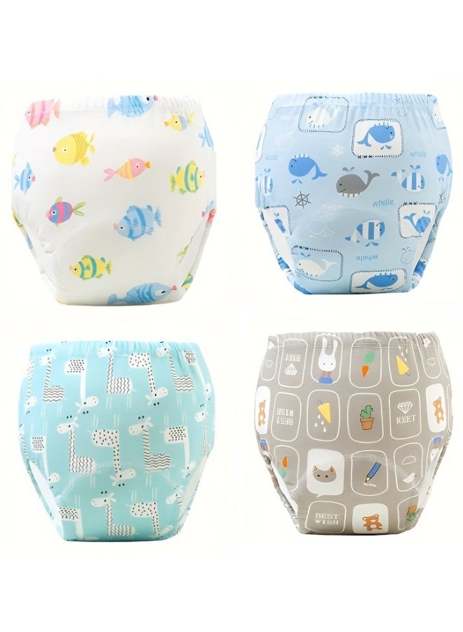 4 Pack Baby Potty Training Pants Reusable Cotton Toddler Toilet Training Underwear for Kids - Image 1