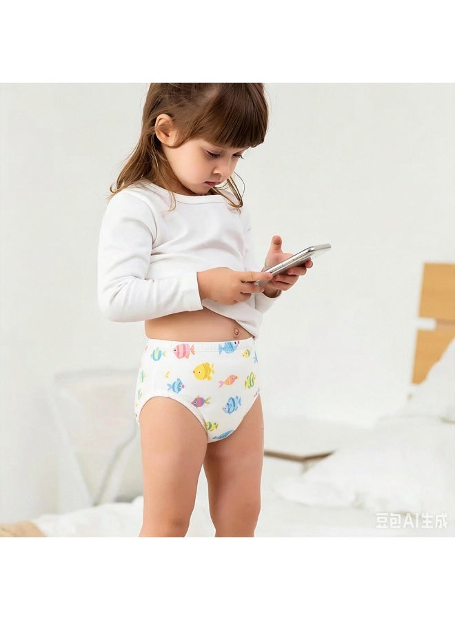 4 Pack Baby Potty Training Pants Reusable Cotton Toddler Toilet Training Underwear for Kids - Image 3