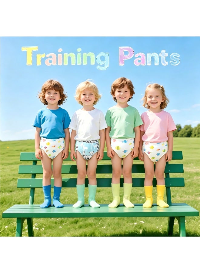 4 Pack Baby Potty Training Pants Reusable Cotton Toddler Toilet Training Underwear for Kids - Image 4