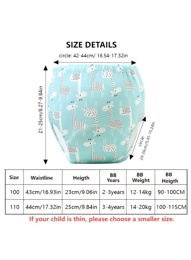 4 Pack Baby Potty Training Pants Reusable Cotton Toddler Toilet Training Underwear for Kids - Image 5
