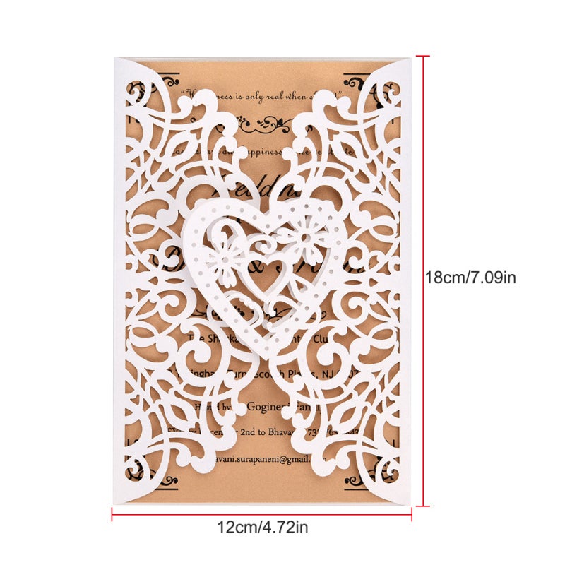 10Pcs Pearl Paper Floral Invitation Cards - Delicate Carved Floral Pattern Soft Pearlescent Sheen Unique Design for Wedding Birthday Bridal Shower Engagement Party Anniversary Events - Image 2