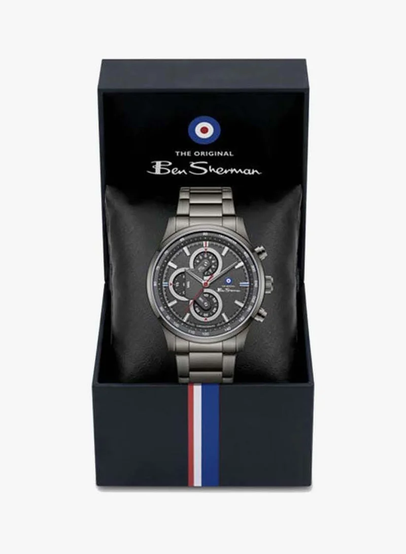Ben Sherman Gunmetal Brighton Gunmetal Dial Gunmetal Stainless Steel Bracelet Chronograph Watch for Men, 43.5mm for Men | Best Price UAE