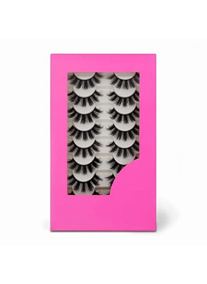 beautykaisen 8Pair 3D False Eyelashes Cross Fluffy Natural Look Pack Volume Fluffy Natural Faux Mink Lashes(3D999 Drak Pink) 8Pair 3D999 8Pair 3D999 0  - Image 1
