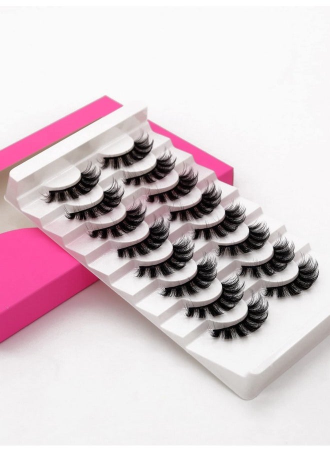 beautykaisen 8Pair 3D False Eyelashes Cross Fluffy Natural Look Pack Volume Fluffy Natural Faux Mink Lashes(3D999 Drak Pink) 8Pair 3D999 8Pair 3D999 0  - Image 3