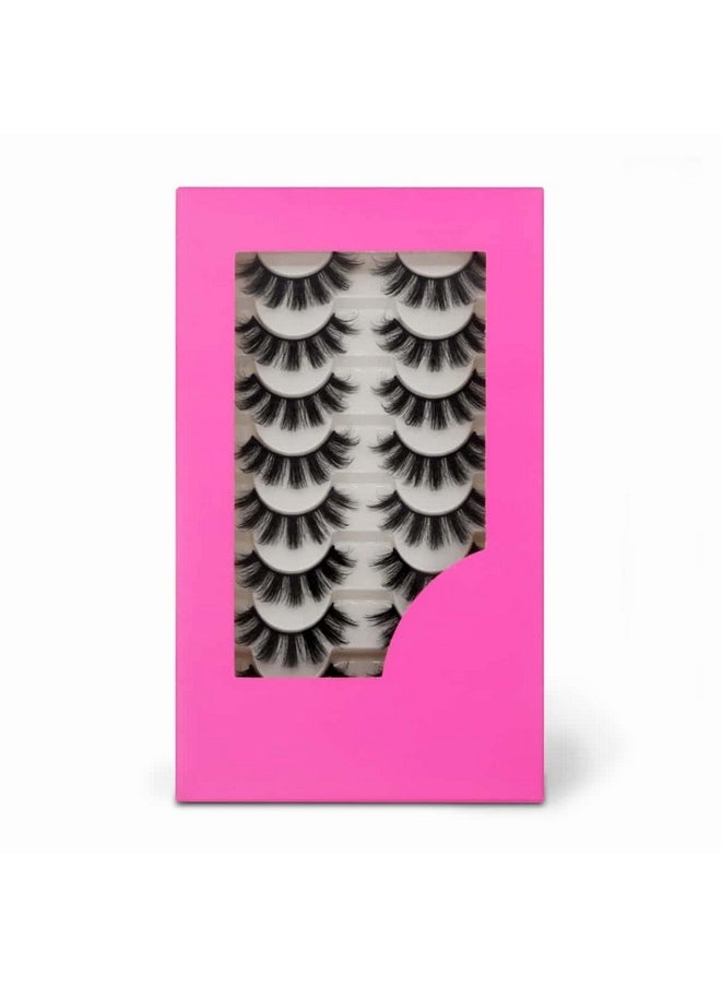 beautykaisen 8Pair 3D False Eyelashes Cross Fluffy Natural Look Pack Volume Fluffy Natural Faux Mink Lashes(3D999 Drak Pink) 8Pair 3D999 8Pair 3D999 0  - Image 2