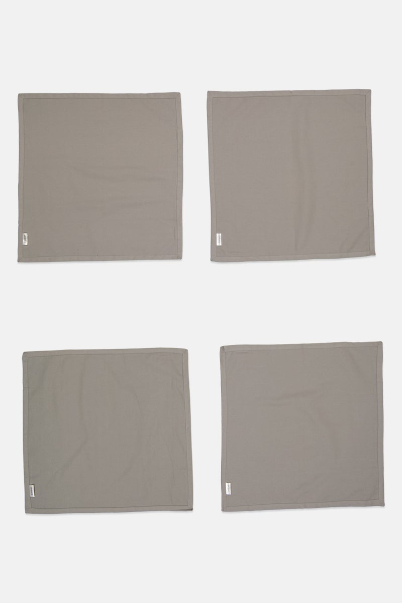 Bebe Home 4 Pieces Solid Cotton Table Napkins, Grey - Image 2