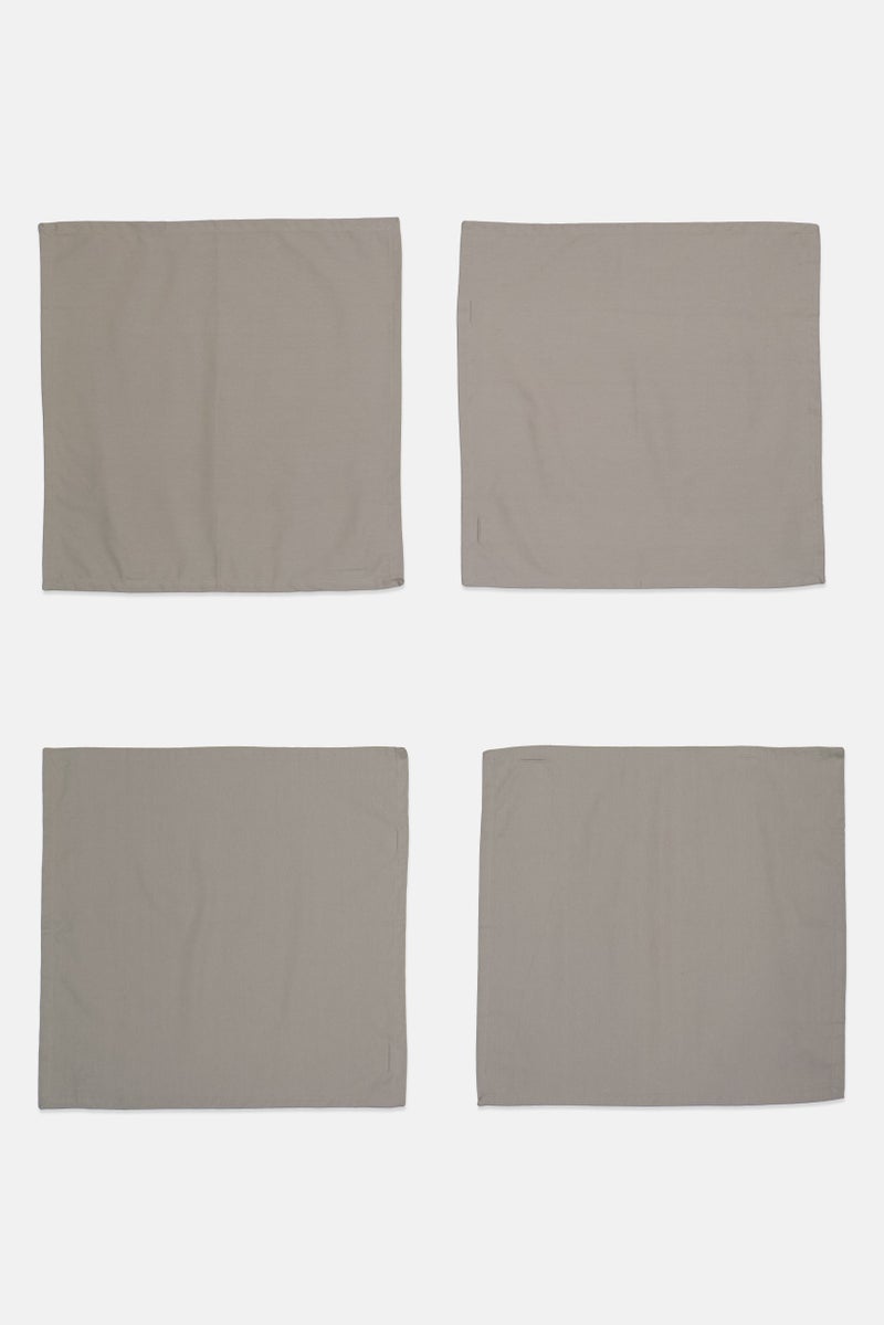 Bebe Home 4 Pieces Solid Cotton Table Napkins, Grey - Image 4