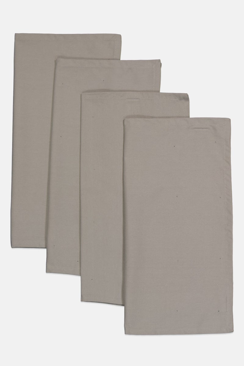 Bebe Home 4 Pieces Solid Cotton Table Napkins, Grey - Image 1