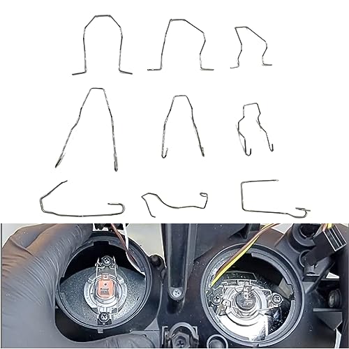 DSkoiph 9 PCs Bulb Universal Car Headlight Clamp Bulb Retaining Spring Clips for H1/ H3 /H4 /H7 Headlamp Dip Bulb Hoder - Image 2