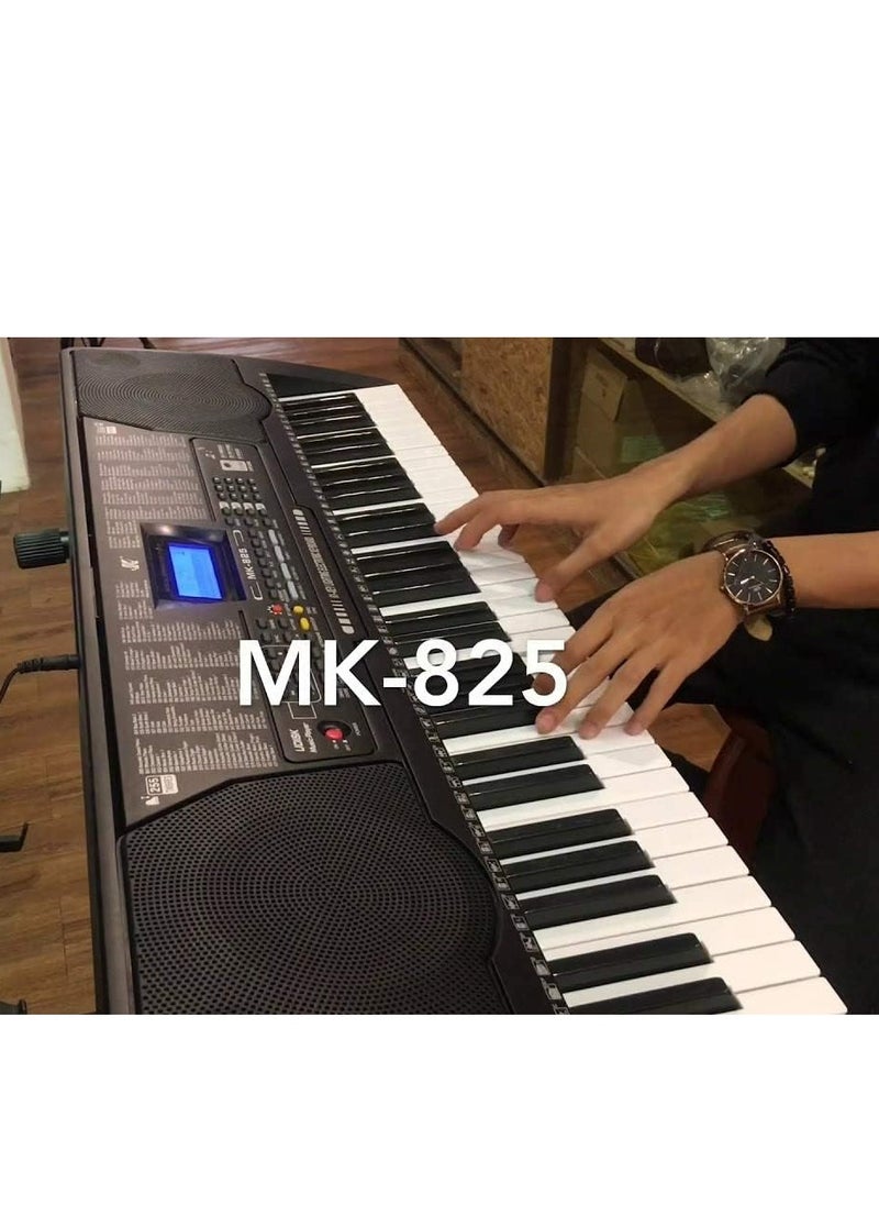 Mike Music - 61 Key Keyboard Piano for Beginners LCD Display MK825 Eletronic Keyboard Lighting Digital Piano Keyboard with Sheet Music Stand, Power Supply,Keyboard Stand, Piano Bench - Image 1