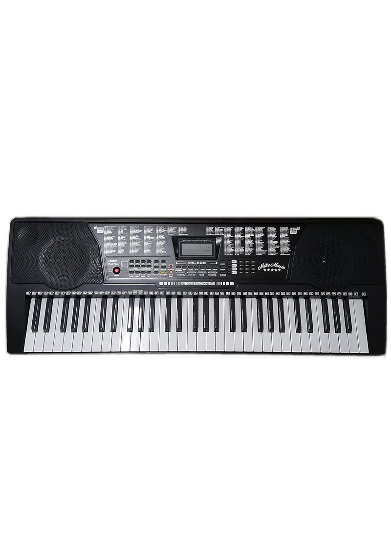 Mike Music - 61 Key Keyboard Piano for Beginners LCD Display MK825 Eletronic Keyboard Lighting Digital Piano Keyboard with Sheet Music Stand, Power Supply,Keyboard Stand, Piano Bench - Image 1