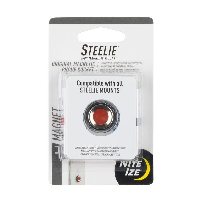 Nite Ize Steelie Magnetic Phone Socket - Additional Magnetic Cell Phone Socket Mount for Steelie Phone Mounting Systems - Simple Adhesive Socket Compatible with Steelie Phone Holders - Image 1