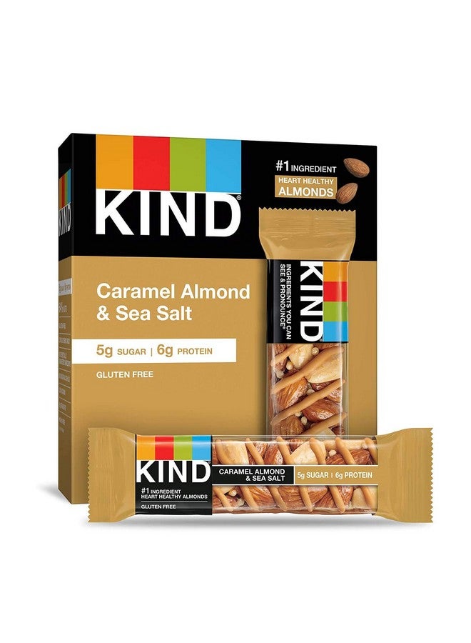 KIND Nut Bars, Caramel Almond & Sea Salt, Gluten Free, Low Sugar, 6g Protein, 6 Count - Image 1