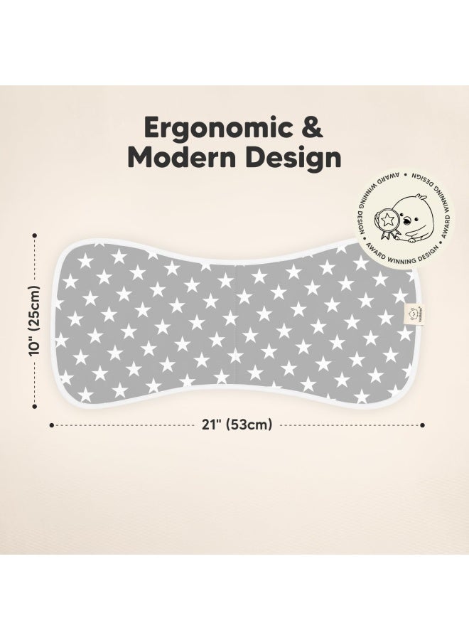 KeaBabies مناديل تجشؤ عضوية للأطفال الأولاد والبنات 5 عبوات فائقة الامتصاص من القطن مناديل تجشؤ ناعمة للأطفال حديثي الولادة لقيء الحليب غير محددة الجنس كبيرة 21 × 10 رمادي - Image 2