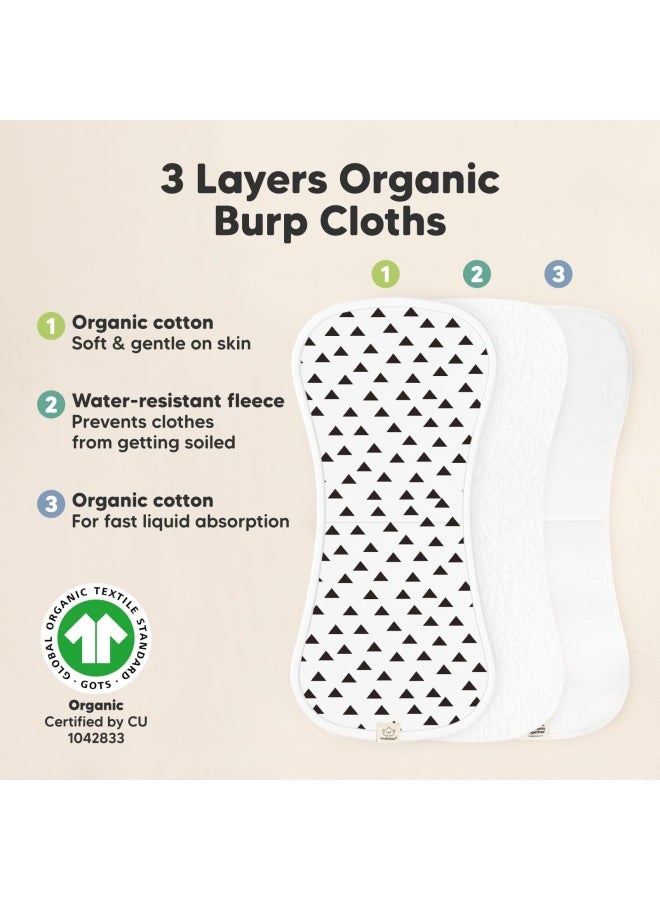 KeaBabies مناديل تجشؤ عضوية للأطفال الأولاد والبنات 5 عبوات فائقة الامتصاص من القطن مناديل تجشؤ ناعمة للأطفال حديثي الولادة لقيء الحليب غير محددة الجنس كبيرة 21 × 10 رمادي - Image 4