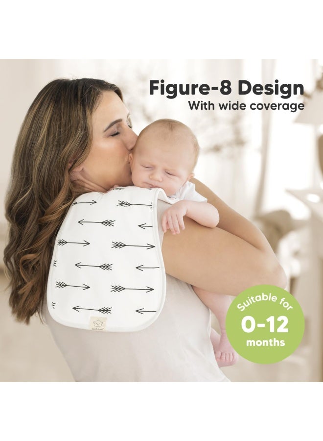 KeaBabies مناديل تجشؤ عضوية للأطفال الأولاد والبنات 5 عبوات فائقة الامتصاص من القطن مناديل تجشؤ ناعمة للأطفال حديثي الولادة لقيء الحليب غير محددة الجنس كبيرة 21 × 10 رمادي - Image 3