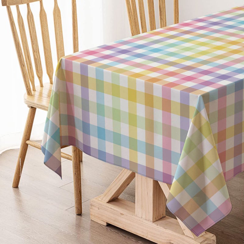 Hafangry Easter Buffalo Check Plaid Tablecloth Gingham Spring Party Decoration Rustic Kitchen Dining Room Table Cover (60" x 84") - Image 5
