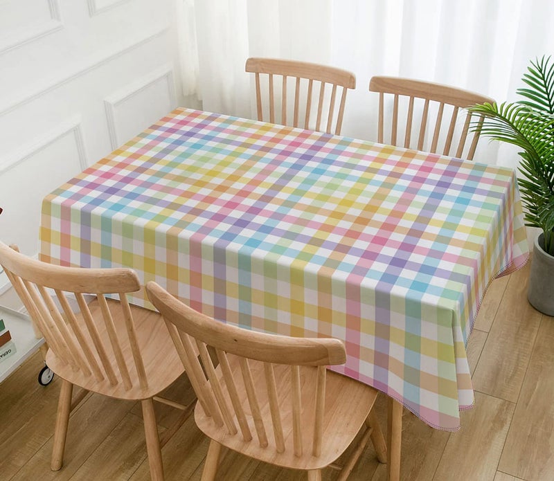 Hafangry Easter Buffalo Check Plaid Tablecloth Gingham Spring Party Decoration Rustic Kitchen Dining Room Table Cover (60" x 84") - Image 2