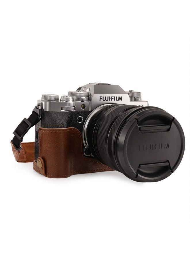 MegaGear MG1924 Ever Ready Genuine Leather Camera Half Case Compatible with Fujifilm X-T4 - Brown - Image 1
