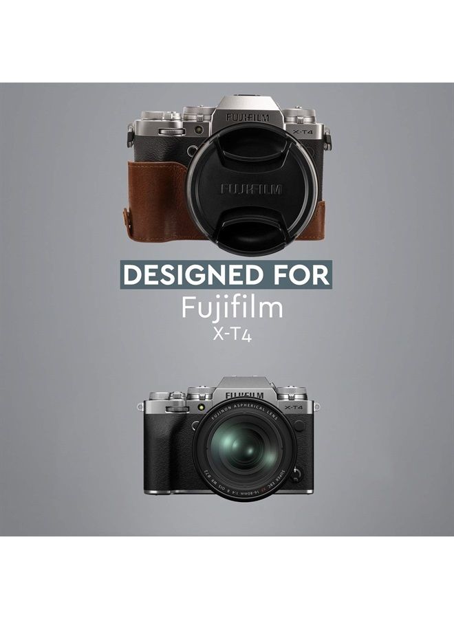 MegaGear MG1924 Ever Ready Genuine Leather Camera Half Case Compatible with Fujifilm X-T4 - Brown - Image 3