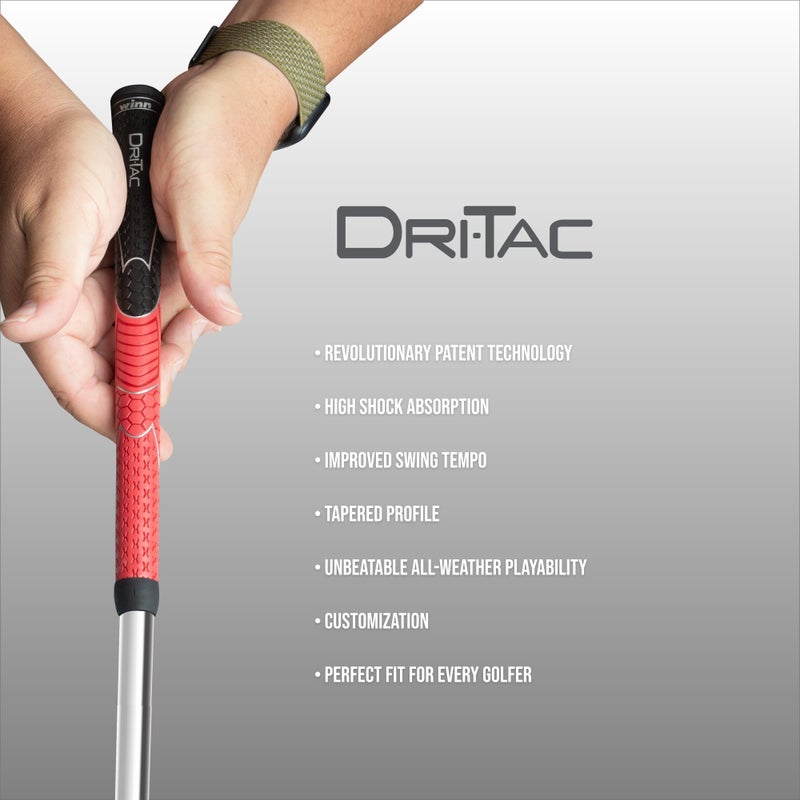 WINN DRI-TAC STANDARD Golf Grip, Non-Slip & Cushioned Comfort, Moisture-Wicking & Shock Absorption, AVS Tech, Hand Alignment & Lighter Grip Pressure, Tacky in All Weather, High-Performance Polymer - Image 5