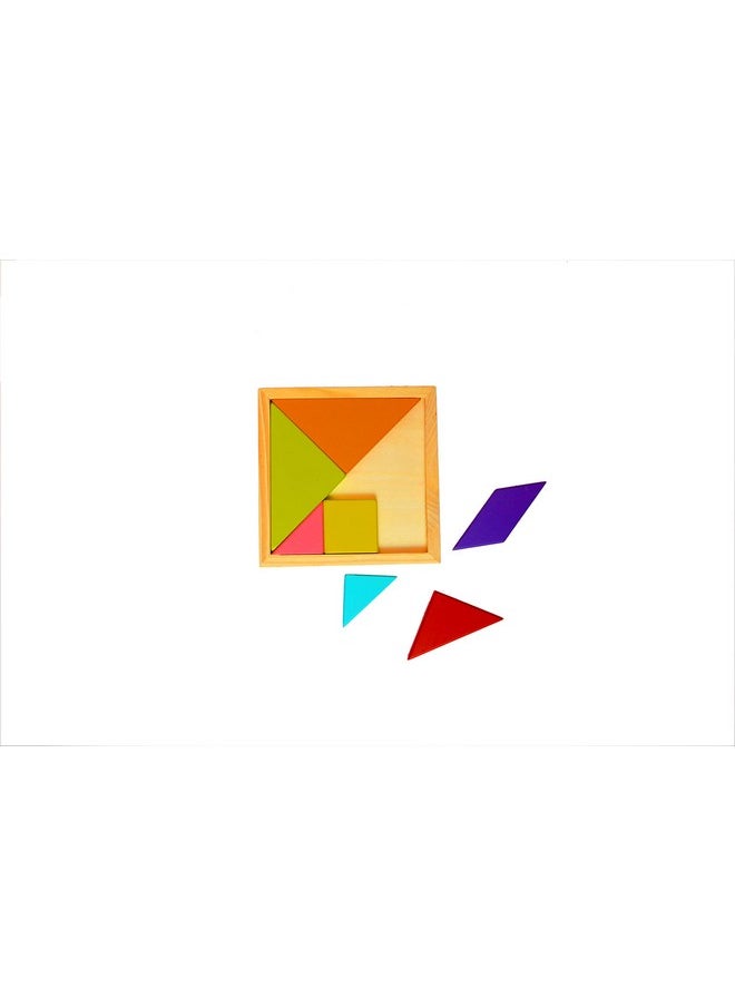 Vibgyor Vibes &Trade 7 Piece Wooden Tangram Puzzle For Mind Development Of Kids  - Image 3