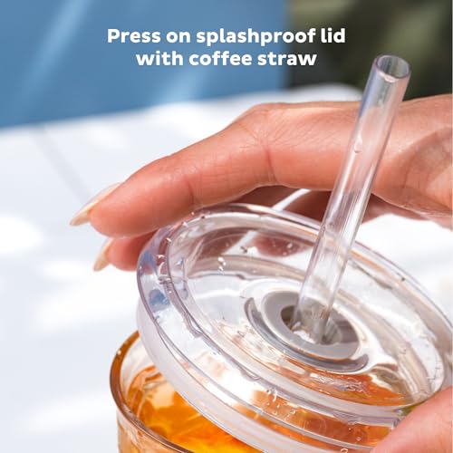 KeepCup Cold Cup - Clear Plastic, Reusable Ice Coffee Cup with Lid and Straw - Medium 12oz (340ml) - Image 4