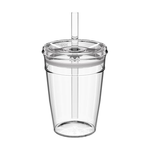 KeepCup Cold Cup - Clear Plastic, Reusable Ice Coffee Cup with Lid and Straw - Medium 12oz (340ml) - Image 1