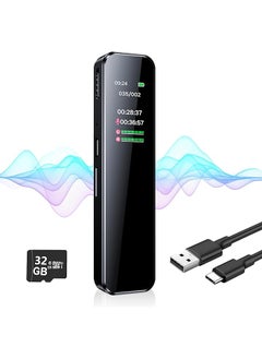 erorex Digital Voice Recorder 32Gb Portable Audio Recorder Voice Activated Recorder With Playback Password Timed Recording 1536Kbp Rechargeable Tape Recorder Mp3 Player For Lectures Meetings  - Image 1