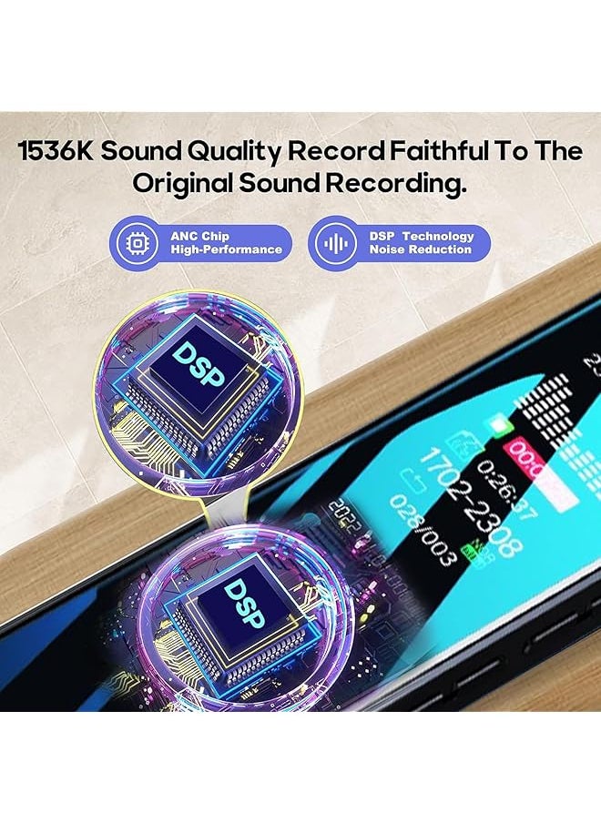 erorex Digital Voice Recorder 32Gb Portable Audio Recorder Voice Activated Recorder With Playback Password Timed Recording 1536Kbp Rechargeable Tape Recorder Mp3 Player For Lectures Meetings  - Image 2