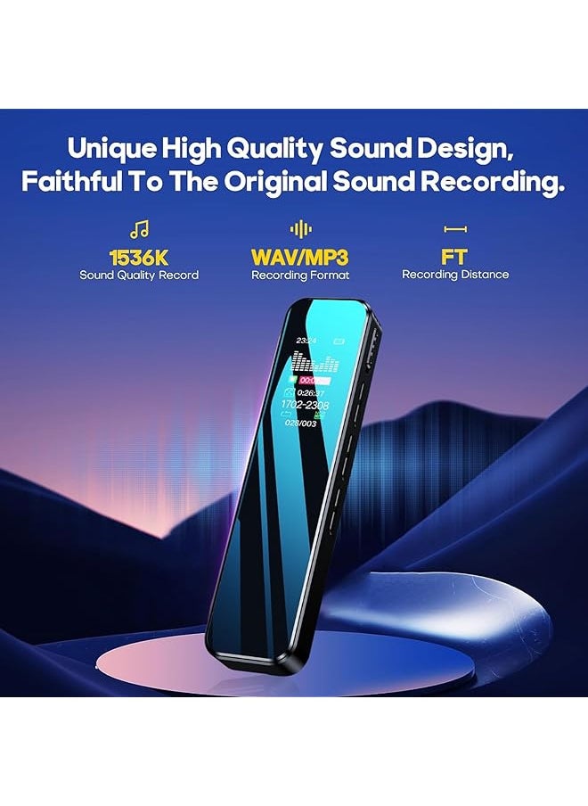 erorex Digital Voice Recorder 32Gb Portable Audio Recorder Voice Activated Recorder With Playback Password Timed Recording 1536Kbp Rechargeable Tape Recorder Mp3 Player For Lectures Meetings  - Image 5