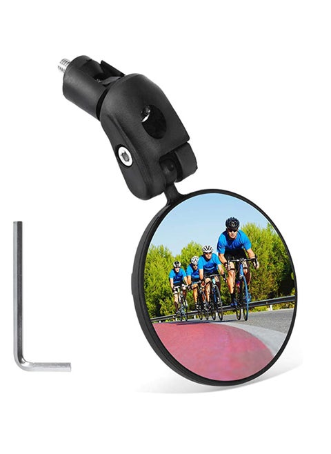 Easy and durable, Clear Mirror, Bike Mirror, Bicycle Cycling Rear View Mirrors, Safe Rearview Mirror, Adjustable Handlebar Mounted Plastic Convex Mirror for Mountain Road Bike Bicycle