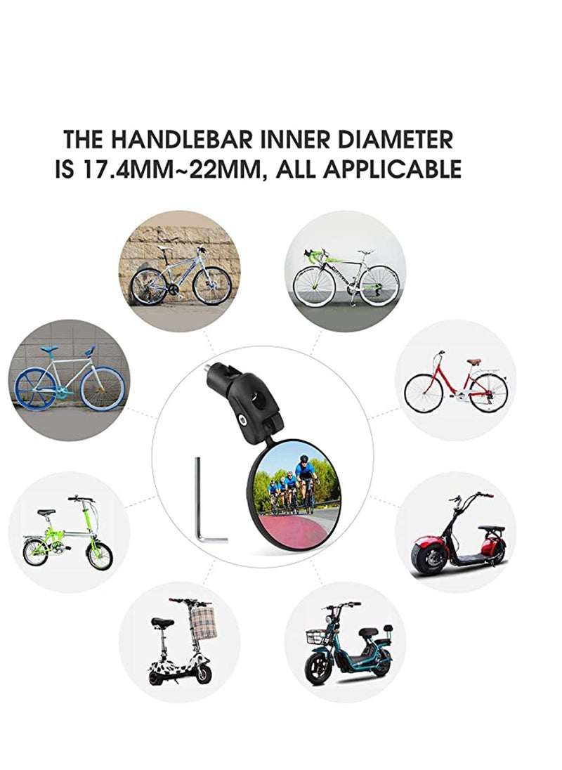 Easy and durable, Clear Mirror, Bike Mirror, Bicycle Cycling Rear View Mirrors, Safe Rearview Mirror, Adjustable Handlebar Mounted Plastic Convex Mirror for Mountain Road Bike Bicycle