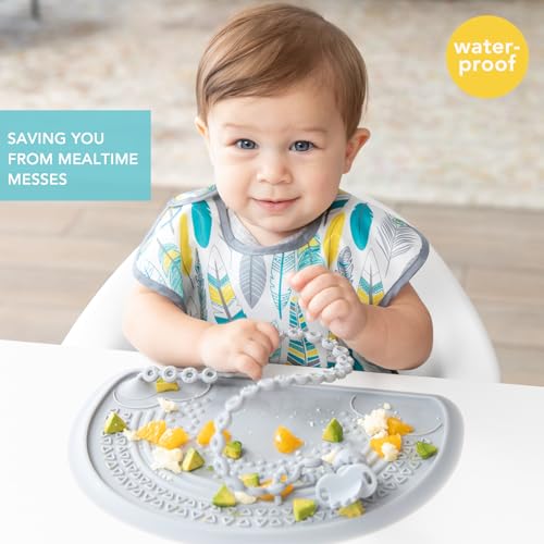 Bumkins Bibs for Girl or Boy, SuperBib Baby and Toddler for 6-24 Months, Essential Must Have for Eating, Feeding, Baby Led Weaning Supplies, Mess Saving Catch Food, 3-pk Feathers, Arrows and Quill - Image 2