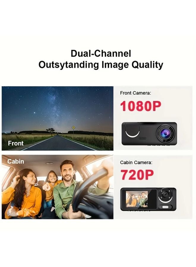 Epsoner Dual Camera Car Dash Cam With 32G Card And Charger Front Interior 1080P Night Vision - Image 4