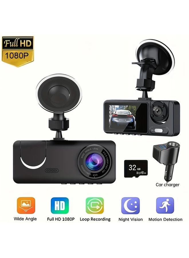 Epsoner Dual Camera Car Dash Cam With 32G Card And Charger Front Interior 1080P Night Vision - Image 1