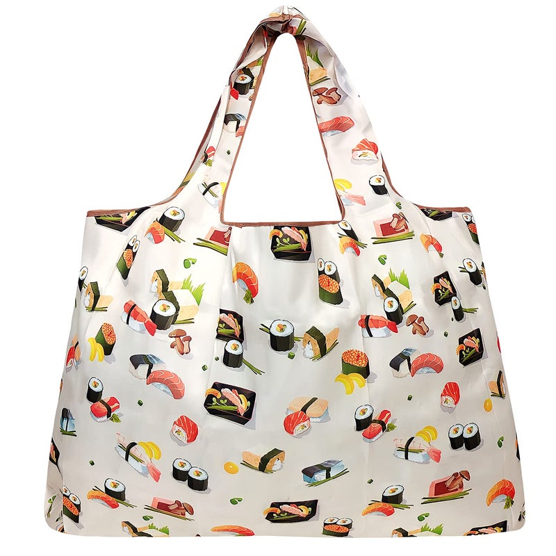 allydrew Large Foldable Tote Nylon Reusable Grocery Bag  Sushi - Image 2