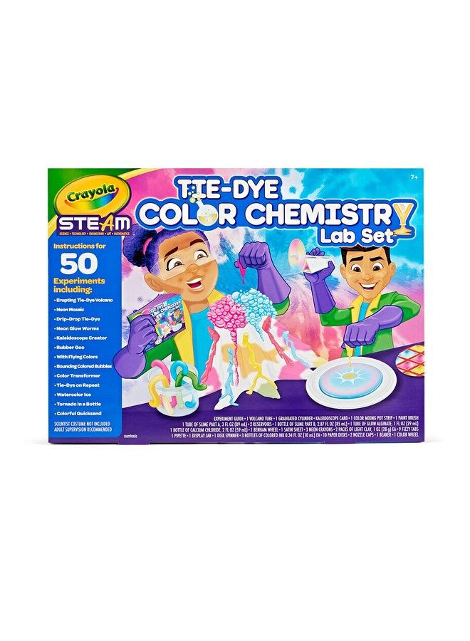 Crayola مجموعة كيمياء الألوان تاي داي للأطفال للأنشطة البخارية/الجذعية، لعبة تعليمية للأعمار 7 8 9 10 - Image 1