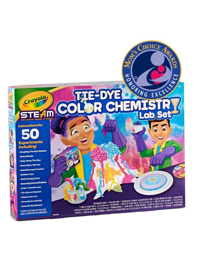 Crayola مجموعة كيمياء الألوان تاي داي للأطفال للأنشطة البخارية/الجذعية، لعبة تعليمية للأعمار 7 8 9 10 - Image 3