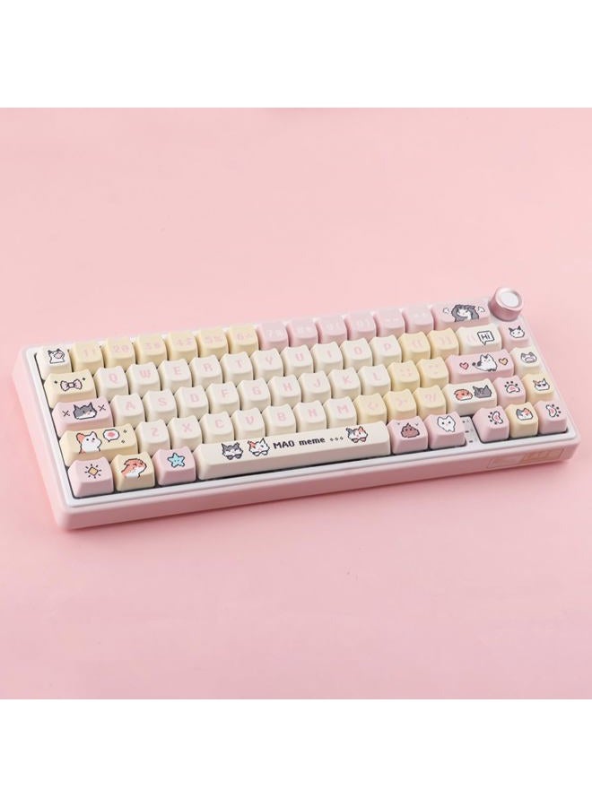 TYRIXKI PBT Keycaps 132 Keys Pixel Cat Keycaps Dye-Sublimation Cute Keycap Mao Profile Custom Keycap for Cherry Gateron MX Swithes Mechanical Gaming Keyboards - Image 5