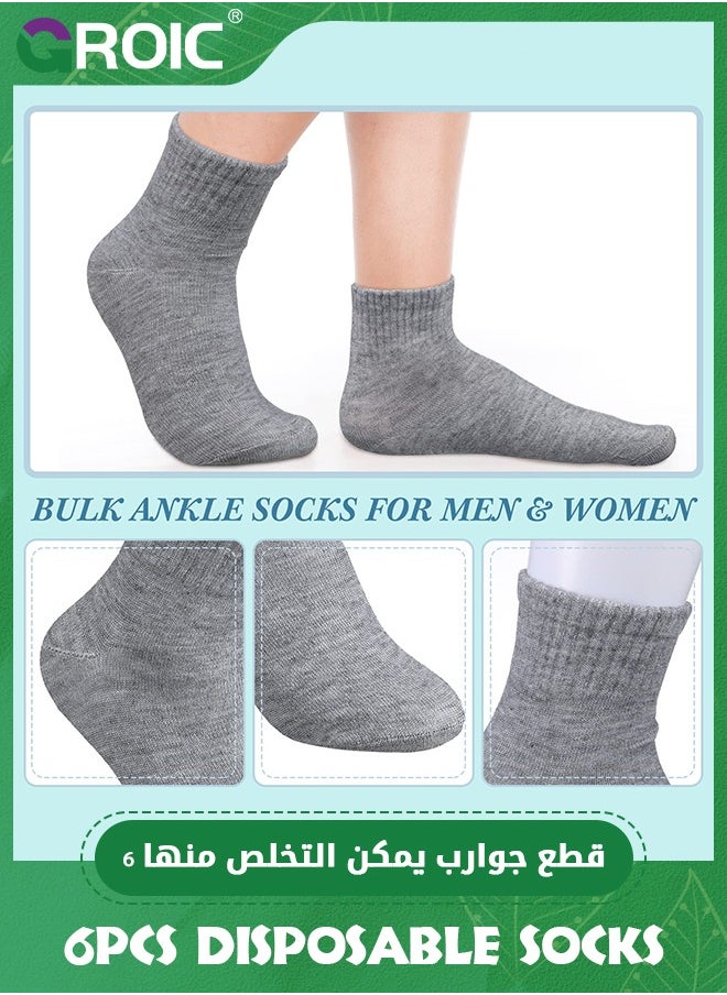 GROIC 6 Pairs Disposable Socks for Travel,Compressed Ankle Socks for Men and Women,Disposable compressed socks,Running Socks Arch Support Breathable  - Image 3