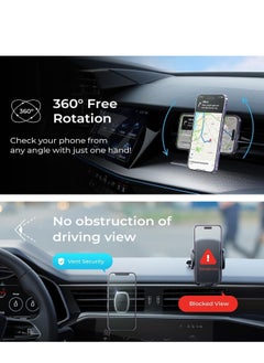 Lisen Magnetic Phone Holder for Car Mount, Car Phone Holder Mount, Strong Magnets, Cell Phone Holder for Car, Case Friendly, iPhone Car Holder for All Smartphones & Tablets Black  - Image 4