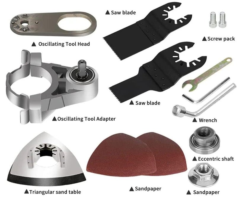 Hetkrishi Oscillating Multi Tool Attachment For Angle Grinder with 5 pc Cutting Blades Polishing Sandpaper Accessories Oscillating Adapter Tool Kit - Image 3
