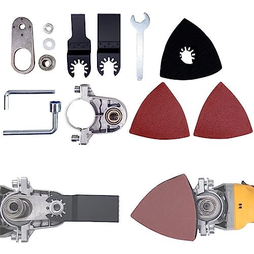 Hetkrishi Oscillating Multi Tool Attachment For Angle Grinder with 5 pc Cutting Blades Polishing Sandpaper Accessories Oscillating Adapter Tool Kit - Image 1
