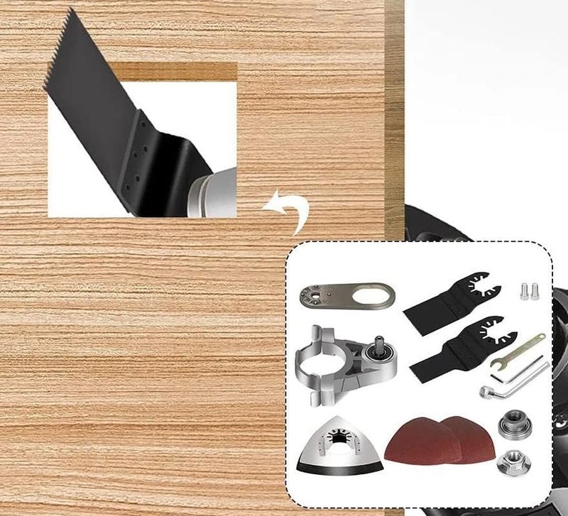 Hetkrishi Oscillating Multi Tool Attachment For Angle Grinder with 5 pc Cutting Blades Polishing Sandpaper Accessories Oscillating Adapter Tool Kit - Image 4
