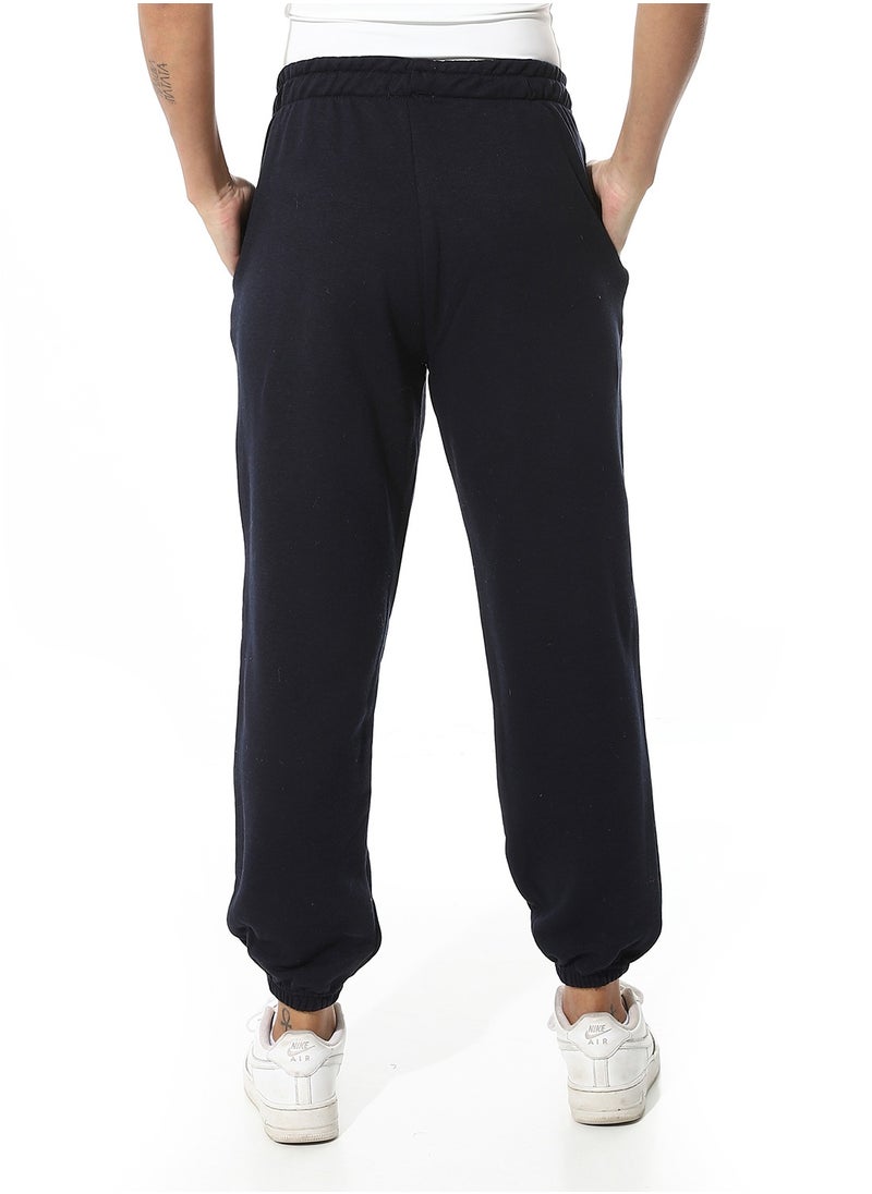 Andora - Elastic Waist Plain Pants _ Navy Blue - Image 1