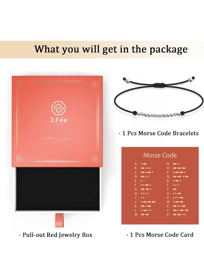J.Fée Morse Code Bracelets for Women Men Funny Inspirational Friendship Jewelry Christmas Gifts for Women Mom Sister Wife Him Her Best Friends - Image 5