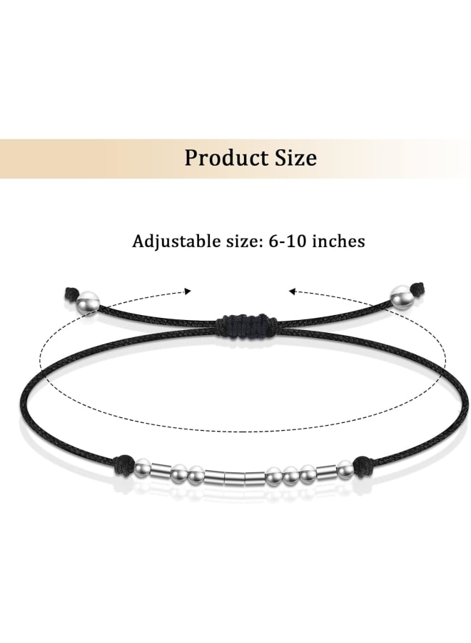 J.Fée Morse Code Bracelets for Women Men Funny Inspirational Friendship Jewelry Christmas Gifts for Women Mom Sister Wife Him Her Best Friends - Image 3