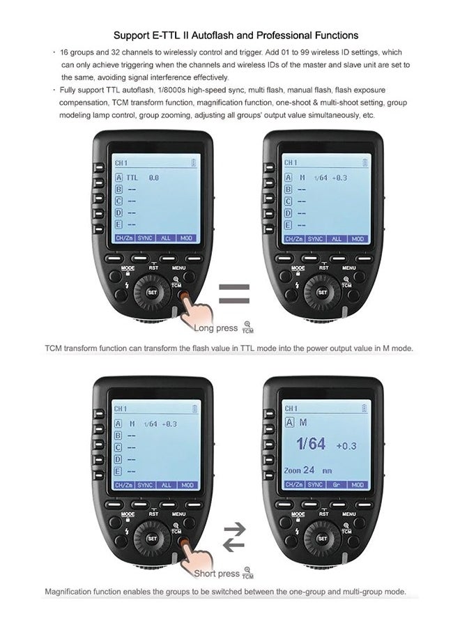 Godox - Godox Xpro-C TTL Wireless Flash Trigger Compatible for Canon EOS Cameras, Support 1/8000s HSS, 5 Dedicated Groups Buttons, Large Dot-Matrix LCD Display - Image 1