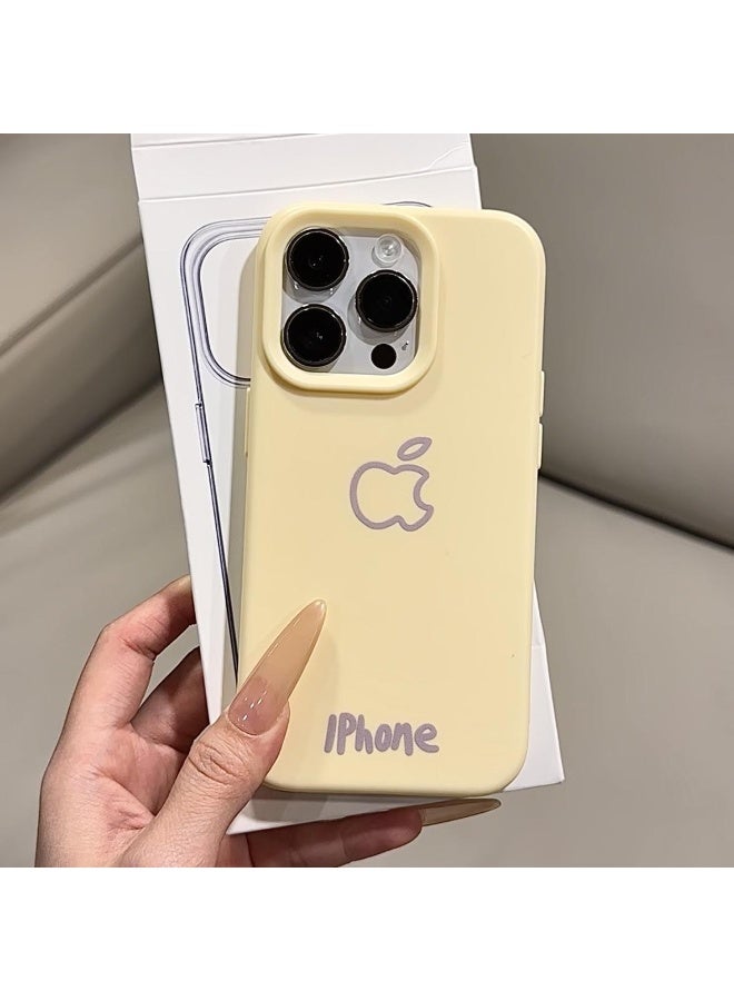 NIBEMINENT Large Pore Liquid Glutinous Rice Husk Protective TPU Case Cover For iPhone 14 Pro Max, Yellow